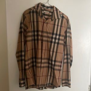 Burberry long sleeve button down Mens cotton shirt medium